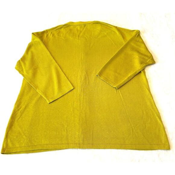 Coldwater Creek Sweater Women's Green Cardigan Size 18/1X Silk Blend Button Up - Picture 2 of 8